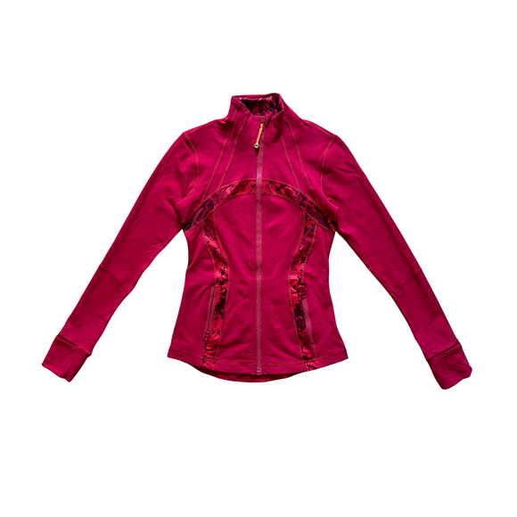 Lululemon Define Jacket Size 4 Cranberry Ziggy Snake Red Tide Workout Yoga Gym - Picture 1 of 9